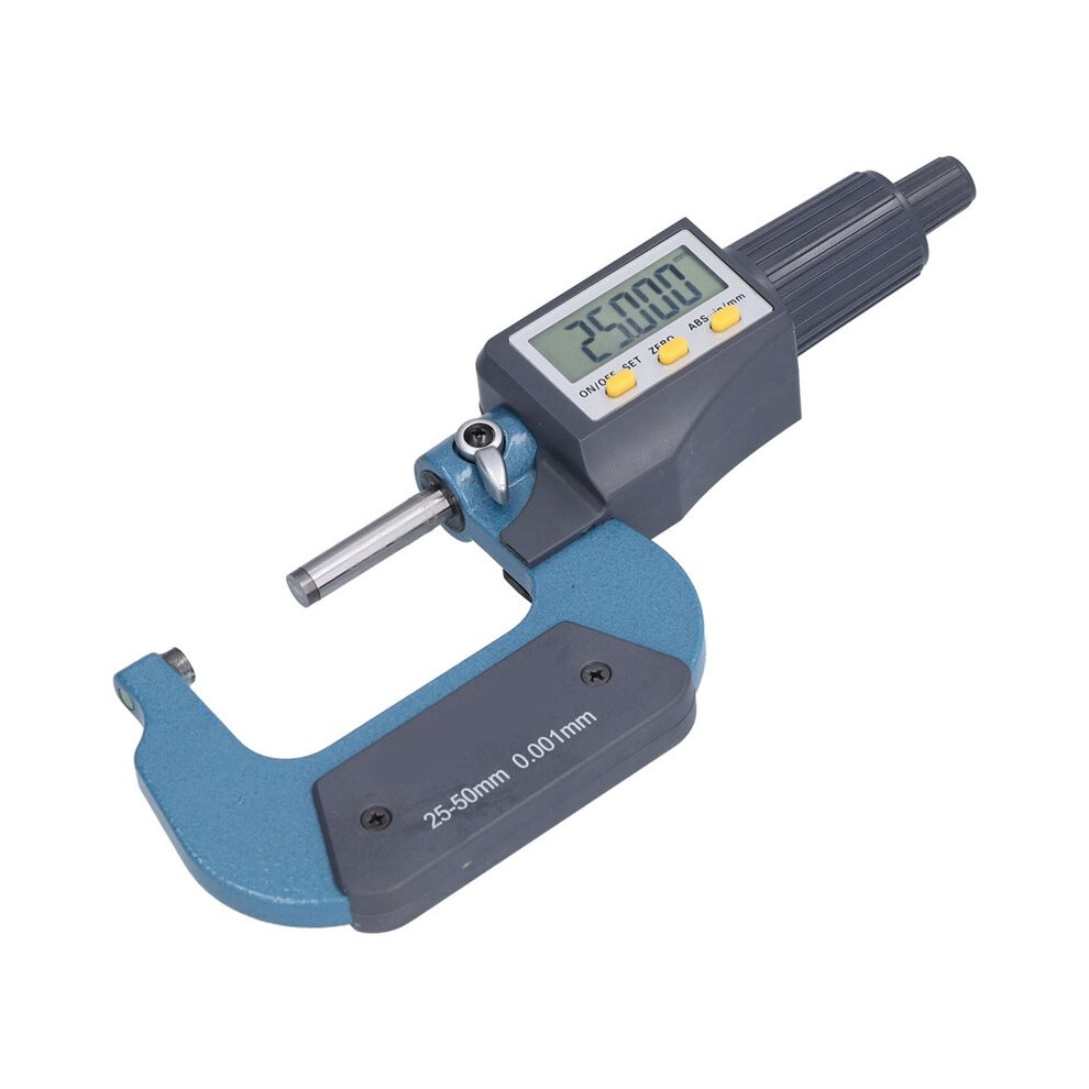 Digital Micrometer 25Â50Mm High Precise 0.00005In/0.001Mm Resolution Measuring Tool Professional Thickness Measuring 4712523415945