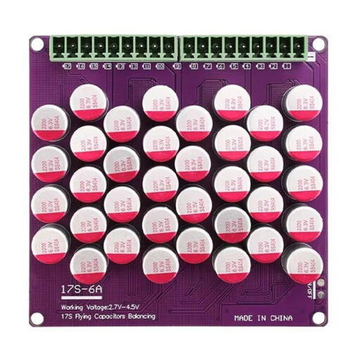 17S 6A Lithium Battery Management System High Precision Low Voltage Differential Capacitor Active Equalization Module