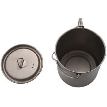 2X Outdoor Titanium Pot Cup Mug Pots Tableware Camping Cup Picnic Water Cup Mug of Coffee Tea with Lid Pot 750Ml