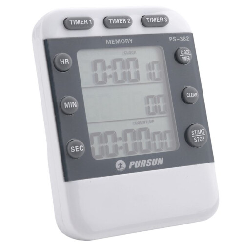 3X Digital Timer 100 Hour Triple Count Down/ Clock Timer Cooking Timer with LCD Display Loud Alarm Magnet Bracket
