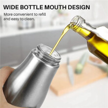 Juego de Dispensador de Botella de Aceite de Oliva de 4 Piezas, Juego Vinagrera Dispensadora Aceite, Dispensador Aceite de Oliva de Acero Inoxidable