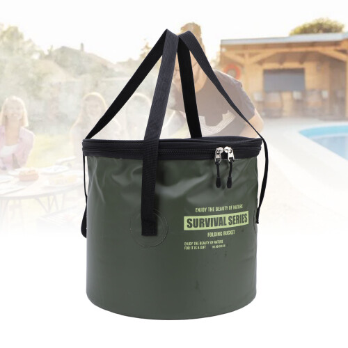 Faltbarer Stoff-Eimer mit Netzbeutel Grün 13,6 oz
