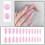 24PCS Pink Star False Nails, Easy Apply Manicure 1