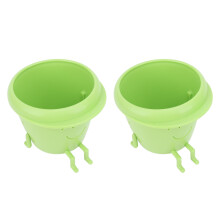 2 piezas de macetas para suculentas, de plástico, color verde, 11 cm