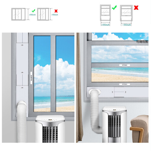 (3pcs air conditioning board, flat mouth interface) AC Window Vent Kit - Easy Install for Mobile AC