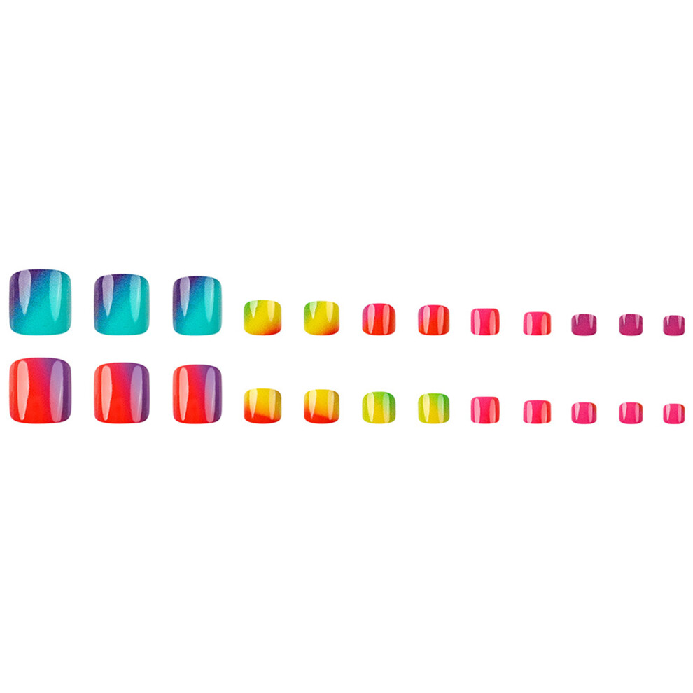 Dachuang Beauty Rainbow Press On Nails - Reusable Fake Nails For Women