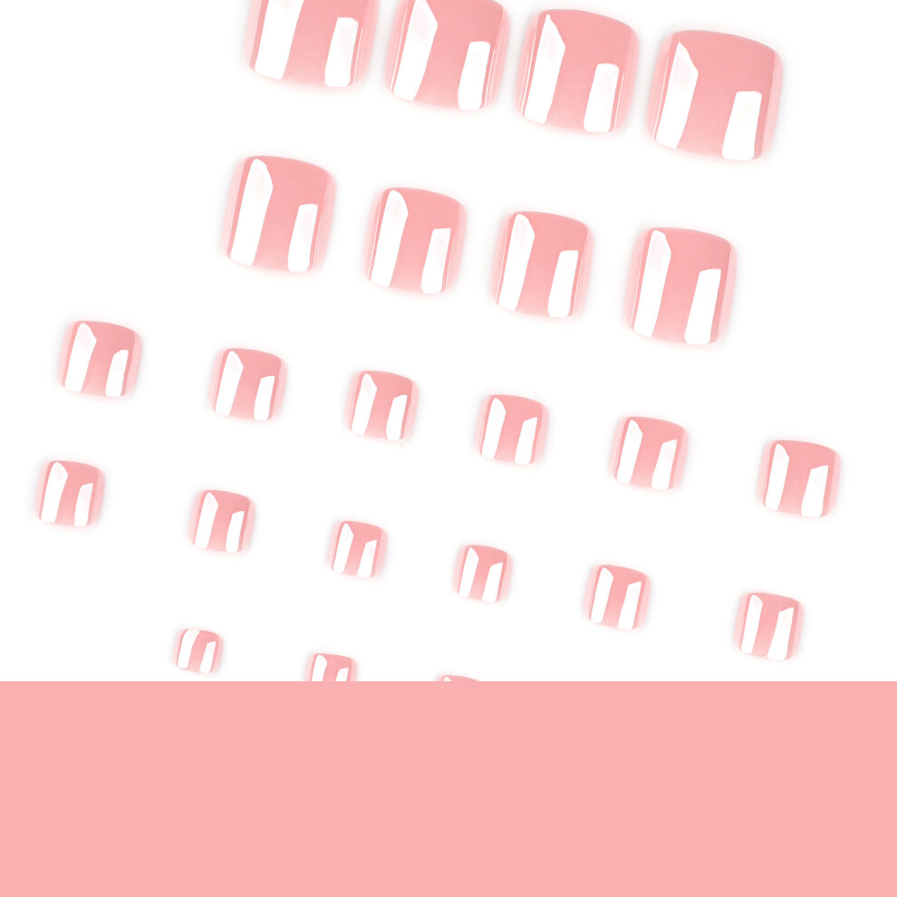 Reach-Tools 24Pcs Pink Glossy Fake Nails For Party Wedding