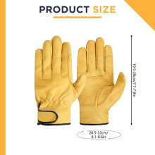 (XXL(527MY)) Anti-Slip Leather Work Gloves for Gardening
