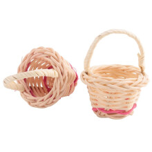 40Pcs Basket Woven Baskets with Handles Plant Pots Containers Sundries Makeup Organizer for Tiny Baskets Photo Prop