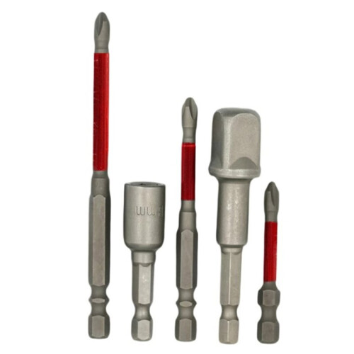 10-Piece Multi-Material Drill Bit Set with Hex Shank Extension Bars and Socket Adapter 2