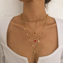 (Gold) Collier Vintage Fleur, Durable & Lisse