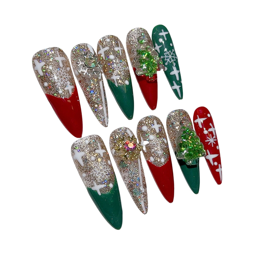 Dachuang Beauty (S) Glitter Press-On Nails For Christmas Manicure