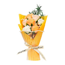 (Mixed champagne) Pearl Soap Flower Bouquet - Office Decor & Photo Prop