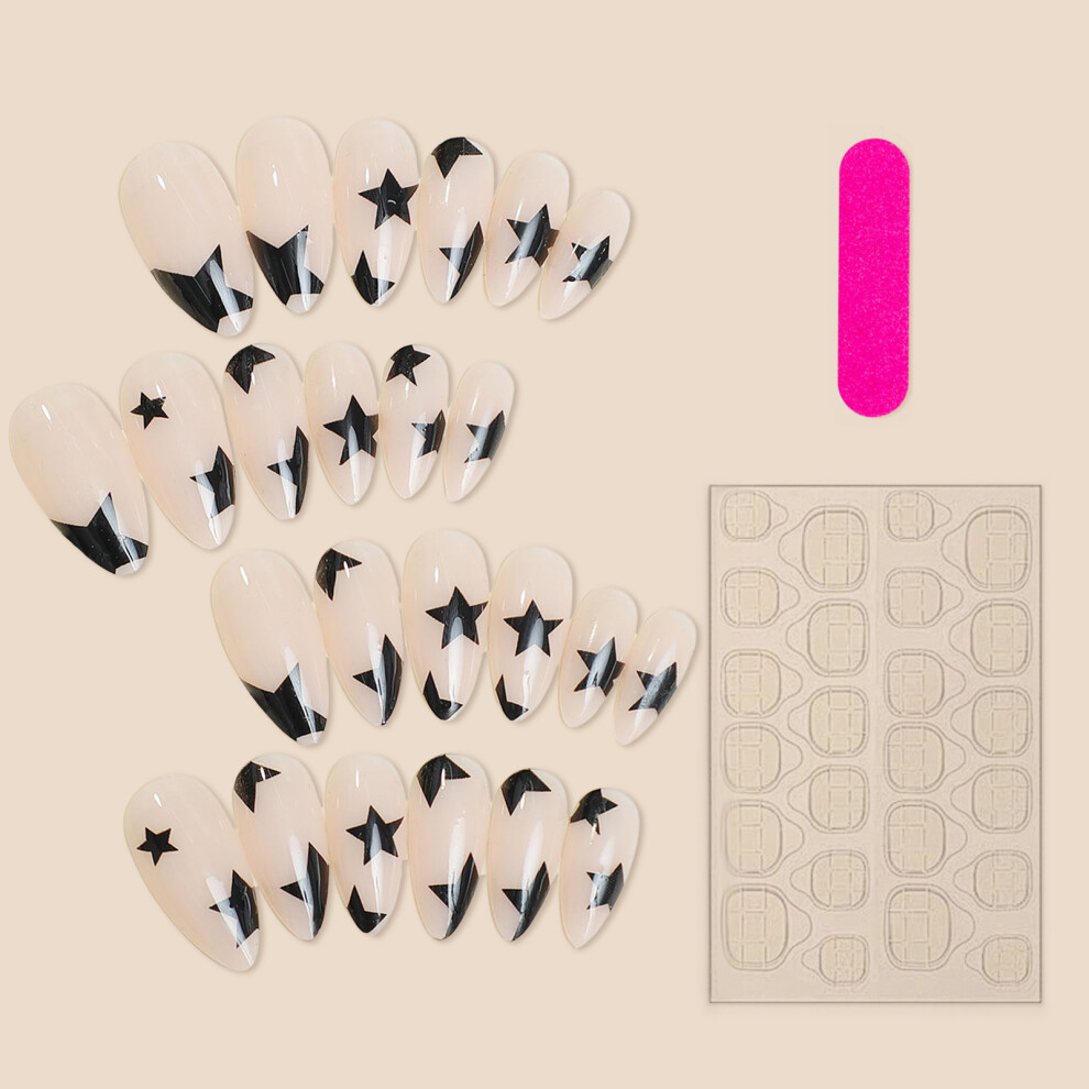Reach-Tools Star French Nude Fake Nails - Natural & Unbreakable