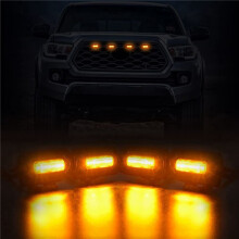 24 STÜCKE LED Front Grill Lichter für  Tacoma Raptor TRD Off Road Sport 2020 2021 Externe Grill Lampe,, Gelbes Licht