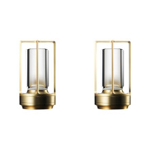 2X Rechargeable Crystal Lamp Bedside Table Bedroom LED Touch Table Lamp Restaurant Decoration Atmosphere Gold