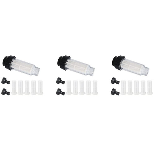 Water Filter Garden Hose, 3/4 Inch Water Pre-Filter Water Filter Set with 15 Filter Inserts + 6 Quick Adapters