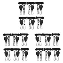 18PCS Adjustable 1/8Inch Lanyard Hanging for Tent Fan LED Grow Plant Lamp Rope Ratchet Hanger Pulley Lifting Pulley Hook
