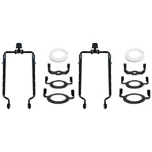 2st 7Inch Lampenkap Harp Houder Verstelbare Lamp Harp Kit E14,E26,E27 Lichtvoet Adapter Zwarte Hoorn Frame Lampenkap Beugel