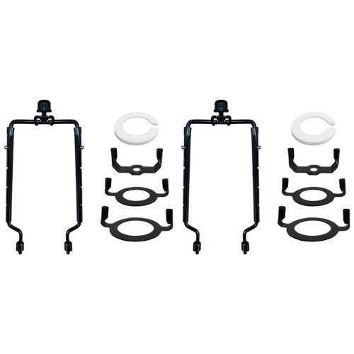 2X Suporte de Harpa de Abajur de 7 Polegadas Kit de Harpa de Lâmpada Ajustável E14, E26, E27 Adaptador de Base de Luz Preto Quadro de Chifre Suporte