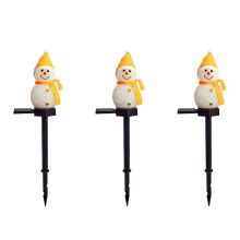 3X Snowman Solar Lights Christmas Solar Powered LED Snowman Light Decor Outdoor Garden Stake Lamps Xmas Yellow
