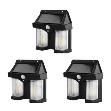 3X Outdoor Solar Wall Lamp Outdoor Dual-Core Solar Induction Lamp, Wireless Motion Sensor, Waterproof IP65
