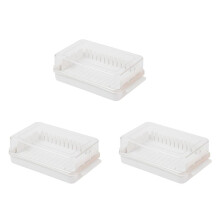 3X Beurre Coupe BoîTe de Rangement Beurre Plat Cutter avec Couvercle Transparent Fromage Trancheuse Plateau Conteneur MéNage Cuisine Outil 1