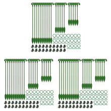 180 Stück Pflanzen StüTzen Set - 60 Packung Blumen Pflanzen StäBe (3 GrößEn), 60 Pflanzen StüTzen Clips und 60 Orchideen Clips