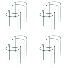 Plant Support Stake, 16-Pack Half Round Metal Garden Plant Supports, Green Garden Plant Support Ring