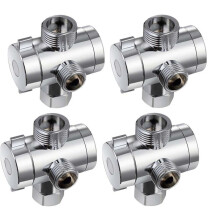 4X ABS Chrom 3 Wege Umlenk Schlauch Anschluss T FöRmiger Adapter Anschluss für Winkel Ventil Schlauch Bad Duscharm Toilette