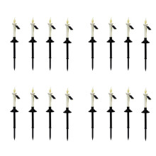16X Solar Pathway Lights Candle Lawn Lamps for Walkway Patio Lawn Yard Garden Decoration Outdoor Solar Stake