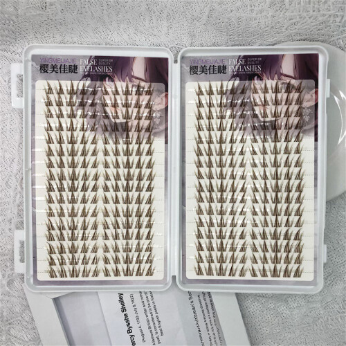 (Single box) Natural Brown False Eyelashes 11-13mm, Flexible Band 1