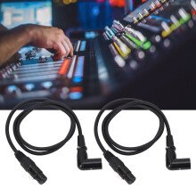 2 Stück XLR-Mikrofonverlängerungskabel, 3 Meter / 9,8 Fuß, 90 männlich auf weiblich