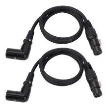 2PCS XLR Microphone Extension Cables 3 Pin 1M Black, Anti-Interference