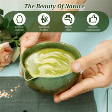 7PCS Matcha Whisk Set for Tea Lover Ceramic Matcha Kit Set Includes Bowl Whisk Scoop Sifter for Home Camping Art of Tea