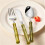 304 Stainless Steel Cutlery Set Beautiful Tableware Fork, for Kitchen Pieces Wedding Gift 6