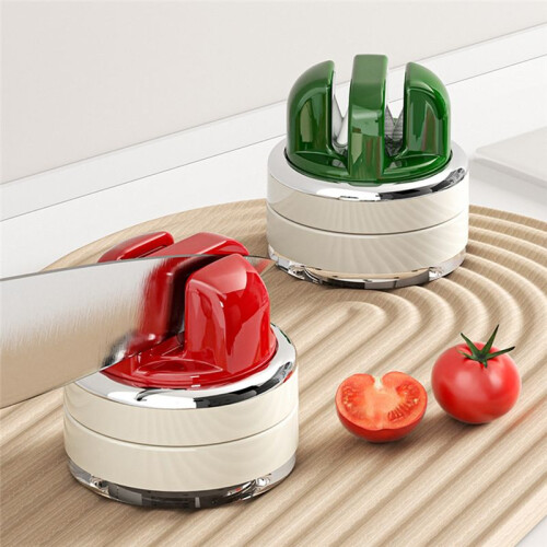 Knives Sharpener Multi-Angle Pocket Knifes Sharpener & Kitchen Sharpener with Suction Base for Knives, Scissors Green