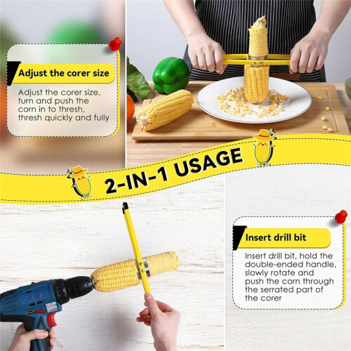 2PCS Corn Remover Tool Corn Stripper for Quick Kernels Removal,Corn Kernels Stripper Corn Slicer for Corn Creamer 1