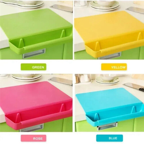 Candy Color Kitchen Practical 2-in-1 Storage with Vegetable Slot Cutting Board Cutting Board Plastic Thickened Yellow 2
