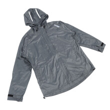 Herren Regenjacke PVC wasserdicht grau reflektierend XXL
