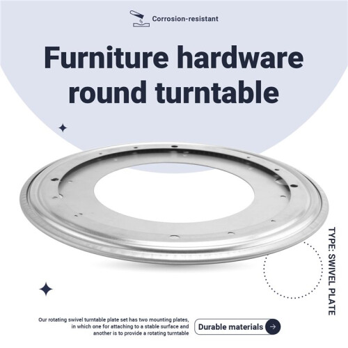 12 Inch Round Shape Galvanized Turntable Rotating Swivel Plate Kitchen & Display Table Hardware 1