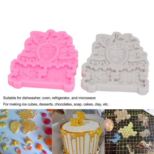 2 Pack Silicone Beehive Shape Molds for Chocolate Candy Pudding Bake 2