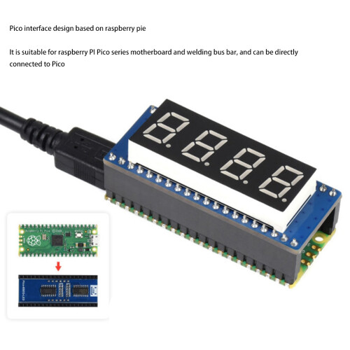 4-Digit 8-Segment Display Module for Raspberry Pi , Embedded 74HC595 Driver, SPI-Compatible, Easy to Drive 2