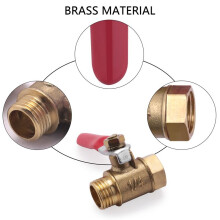 8PCS 1/4 Inch Heavy Duty Brass Valve Shut Off Male and Female NPT Thread Pipe Fitting
