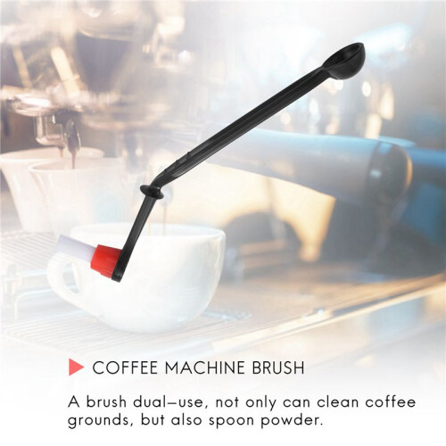 10X 2 in 1 Coffee Machine Brush Nylon Espresso Coffee Grinder Brushes Coffee Spoon Machine Group  Kitchen Tools 1
