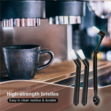10Pcs Coffee Machine Brush with Spoon Coffee Grinder Brush Coffee Machine Group  Cleaning Metal Blind Bowl