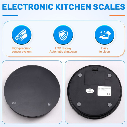 Digital Kitchen Scale, 0.1-3kg Capacity, Precise Gram Measurement, Luminous Display, Includes 3 AAA Batteries 1
