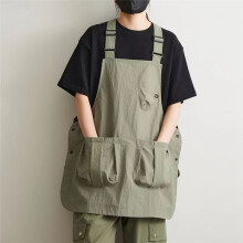 Barber Smock Painting Cover Catering Milk Tea Coffee Shop Adjustable Work Clothes Kitchen Apron Green