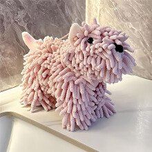 Cute Puppy Hand Towel for Bathroom Kitchen Fluffy Soft Absorbent Towel Funny Hand Towels Gift Dog Lover Grey