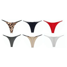 Stringtanga voor dames, sexy ondergoed, naadloze G-string, ademende katoenen stretchstof, huidvriendelijk, lage taille, V-hals, elastische zachte